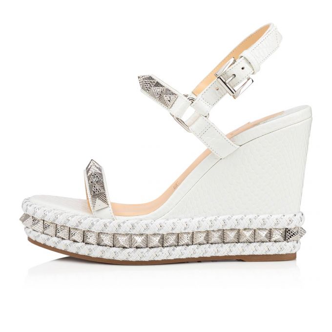 Espadrilles Christian Louboutin Pyraclou 110 Calf Espadrilles Mujer Blancos | MX-35867