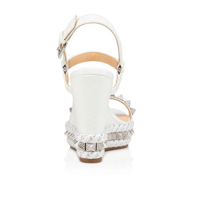 Espadrilles Christian Louboutin Pyraclou 110 Calf Espadrilles Mujer Blancos | MX-35867