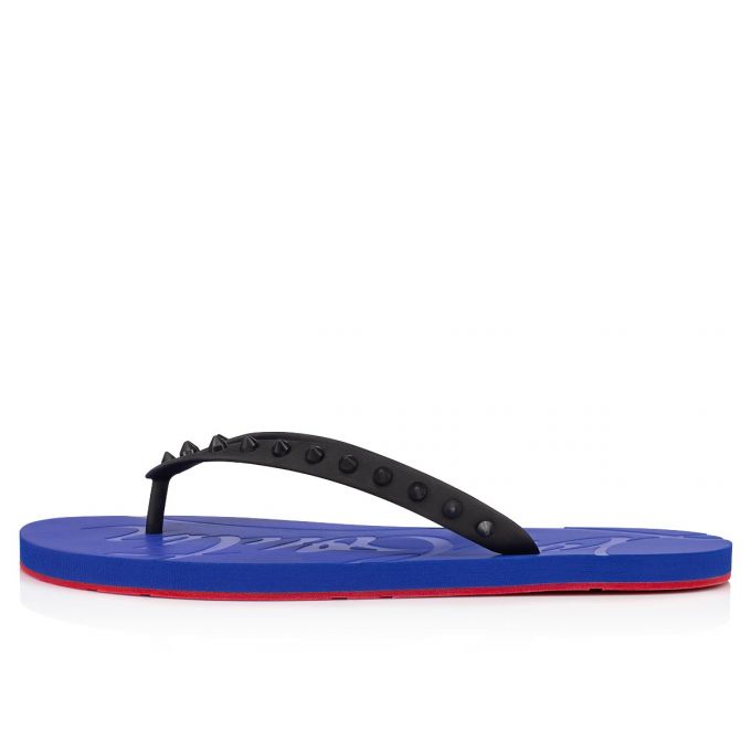 Espadrilles & Sandals Christian Louboutin Loubi Flip 000 Pvc Sandals Hombre Negros Azules | MX-14588