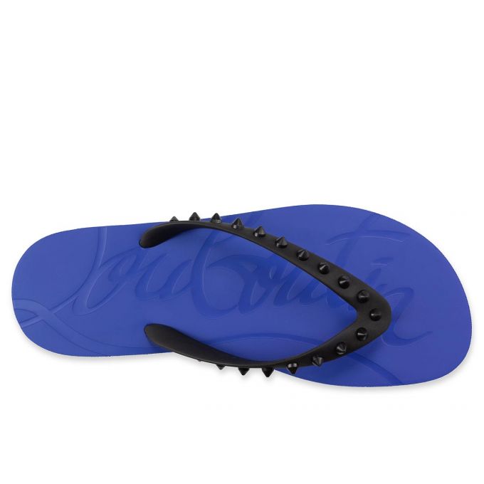 Espadrilles & Sandals Christian Louboutin Loubi Flip 000 Pvc Sandals Hombre Negros Azules | MX-14588