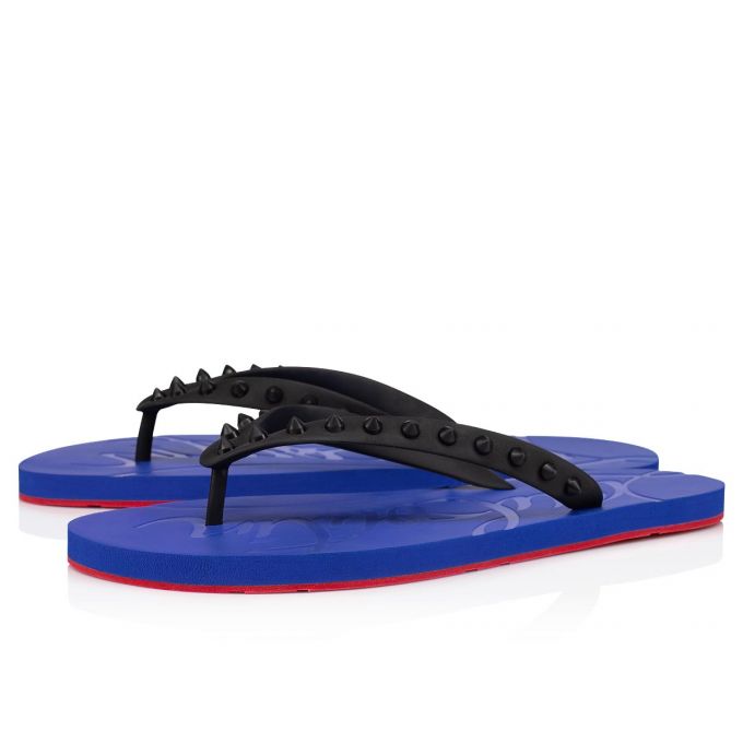 Espadrilles & Sandals Christian Louboutin Loubi Flip 000 Pvc Sandals Hombre Negros Azules | MX-14588