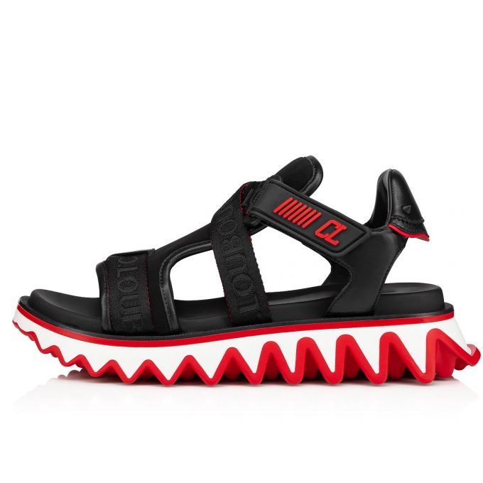 Espadrilles & Sandals Christian Louboutin Summer Loubishark Calf Sandals Hombre Negros | MX-18760