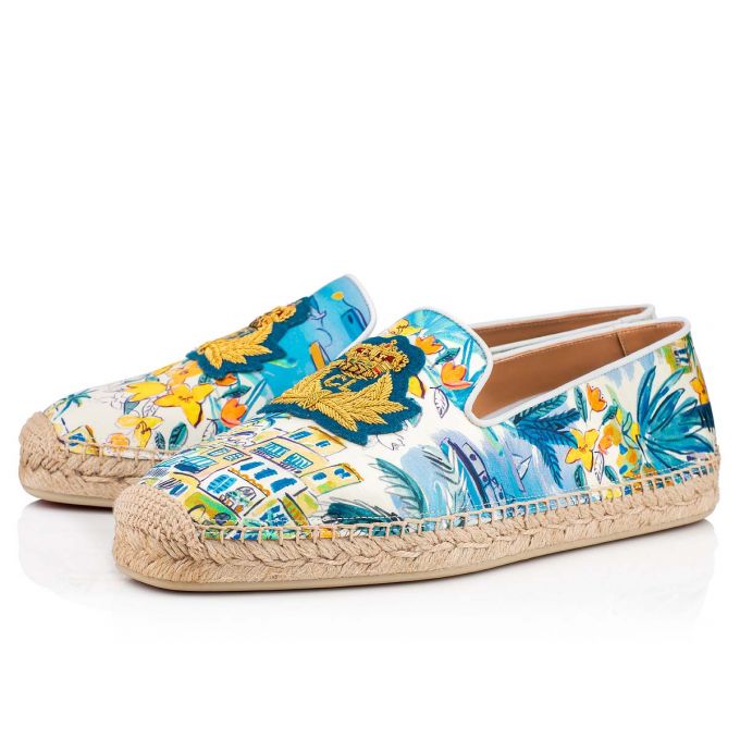 Espadrilles & Sandals Christian Louboutin Nanou Orlato Silk Espadrilles Hombre Multicolor | MX-23248