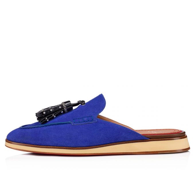 Espadrilles & Sandals Christian Louboutin Roc X Tass Calf Espadrilles Hombre Azules | MX-36395