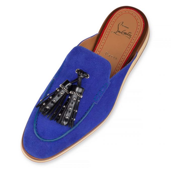 Espadrilles & Sandals Christian Louboutin Roc X Tass Calf Espadrilles Hombre Azules | MX-36395