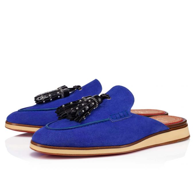 Espadrilles & Sandals Christian Louboutin Roc X Tass Calf Espadrilles Hombre Azules | MX-36395