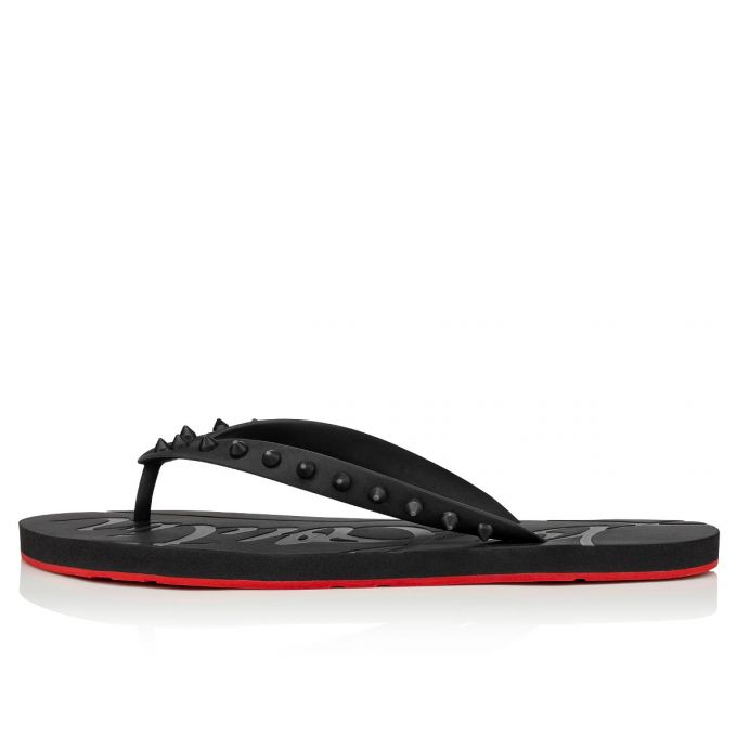 Espadrilles & Sandals Christian Louboutin Loubi Flip 000 Pvc Sandals Hombre Negros | MX-40958