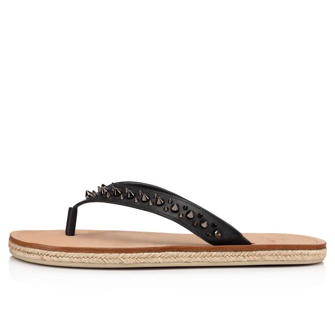 Espadrilles & Sandals Christian Louboutin Pyraclobis Calf Sandals Hombre Negros | MX-53677