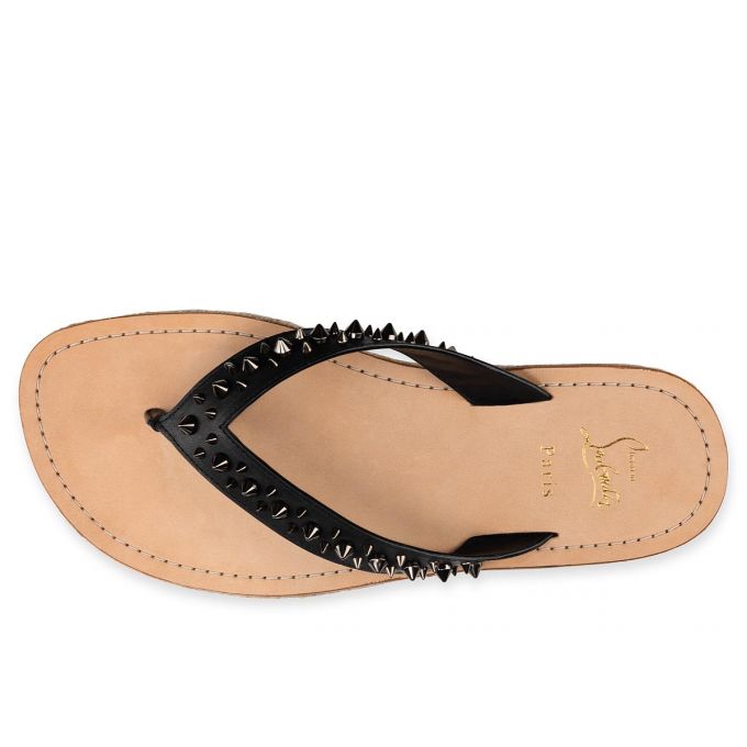 Espadrilles & Sandals Christian Louboutin Pyraclobis Calf Sandals Hombre Negros | MX-53677