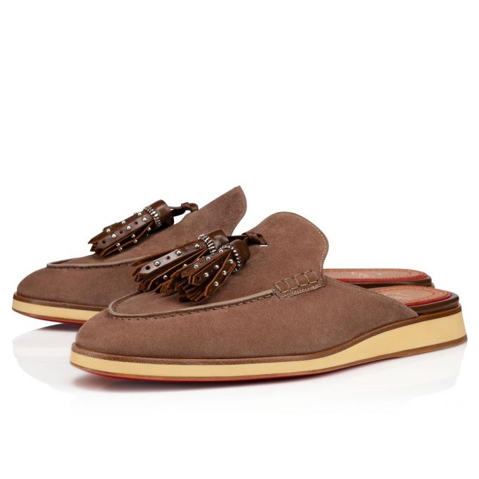 Espadrilles & Sandals Christian Louboutin Roc X Tass Calf Espadrilles Hombre Marrom | MX-60968