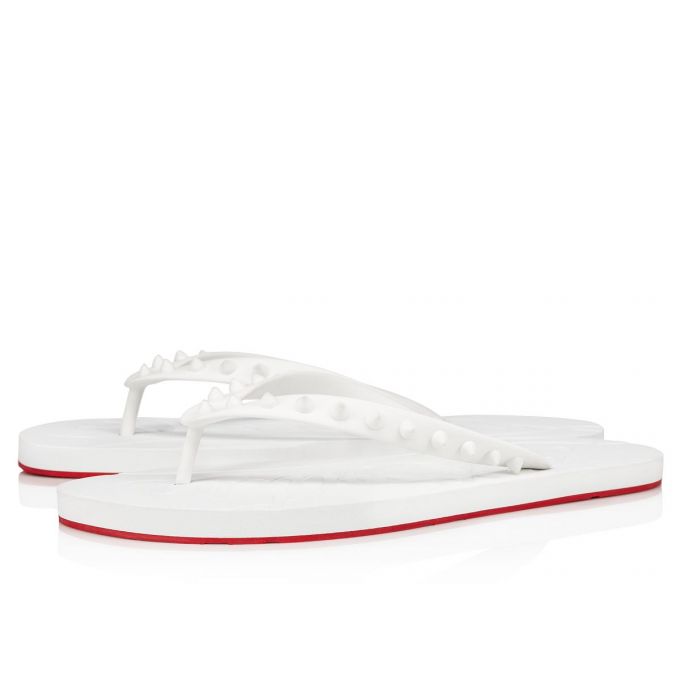 Espadrilles & Sandals Christian Louboutin Loubi Flip 000 Pvc Sandals Hombre Blancos | MX-79081