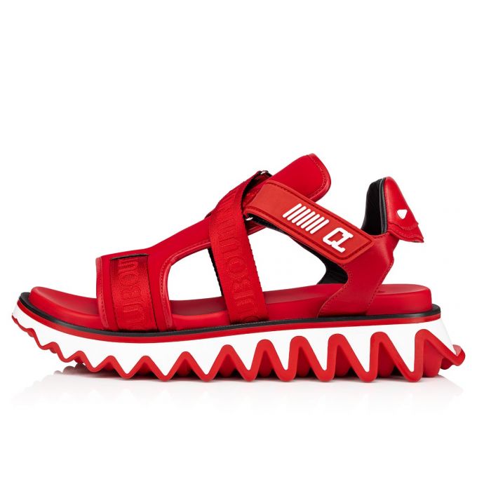 Espadrilles & Sandals Christian Louboutin Summer Loubishark Calf Sandals Hombre Rojos | MX-79617