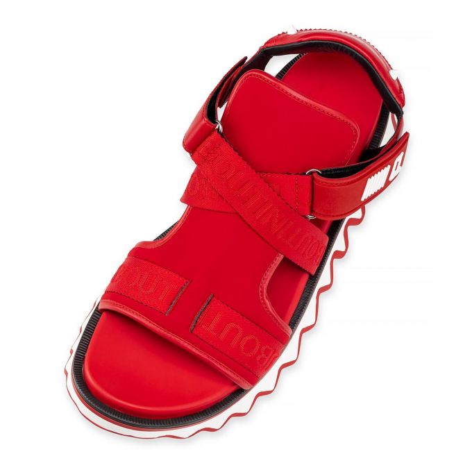 Espadrilles & Sandals Christian Louboutin Summer Loubishark Calf Sandals Hombre Rojos | MX-79617