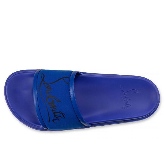 Espadrilles & Sandals Christian Louboutin Navy Pool Nylon Sandals Hombre Azules | MX-86880