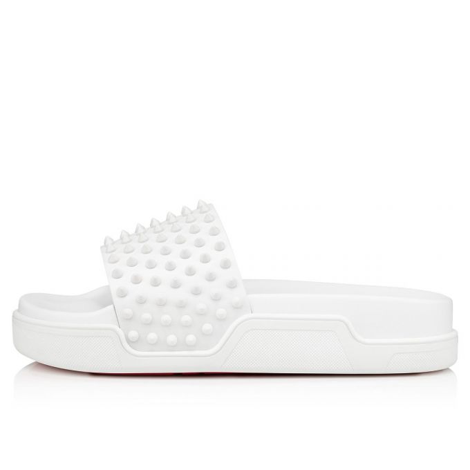 Espadrilles & Sandals Christian Louboutin Pool Fun 000 Mat Calf Sandals Hombre Blancos | MX-98998