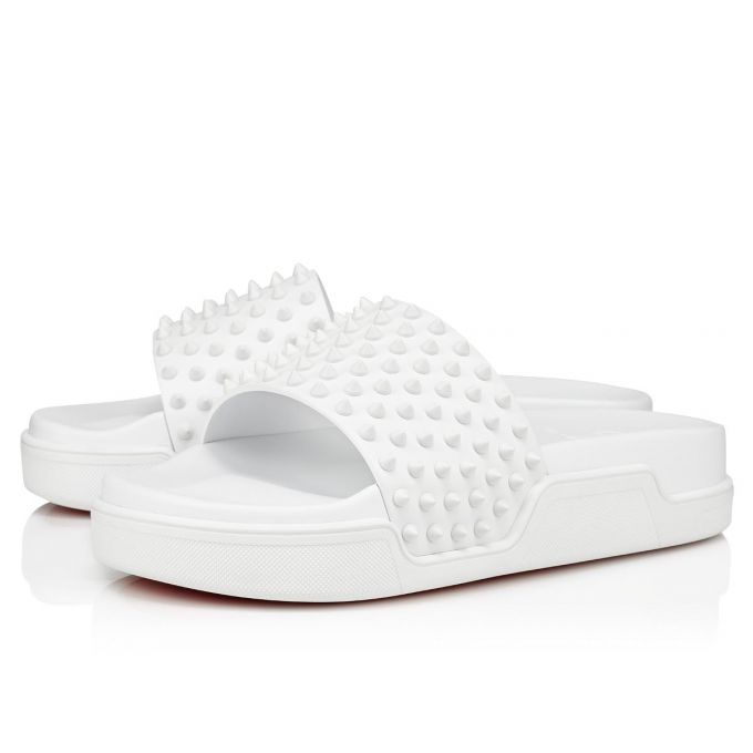 Espadrilles & Sandals Christian Louboutin Pool Fun 000 Mat Calf Sandals Hombre Blancos | MX-98998