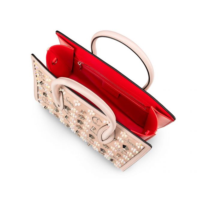 Evening Bags Christian Louboutin Paloma S Medium Classic Cuero Evening Bags Mujer Rosas Dorados Blancos | MX-70412