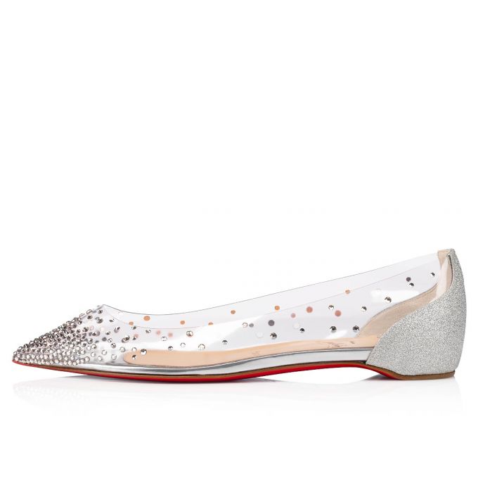 Flats Christian Louboutin Degrastrass Pvc 000 Version Pvc Flats Mujer Plateados | MX-45271