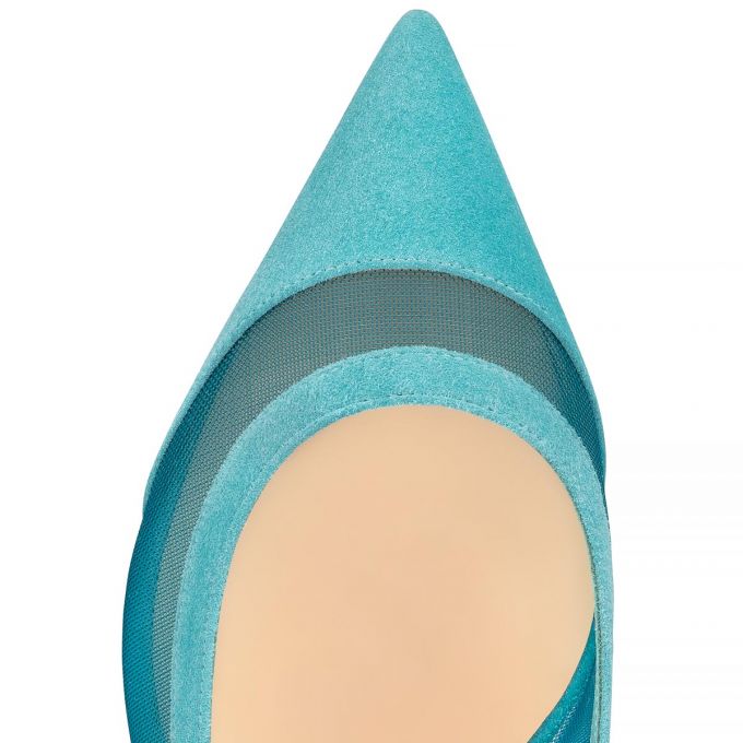 Flats Christian Louboutin Galativi 000 Version Noumea Veau Velours Flats Mujer Turquesa | MX-19170