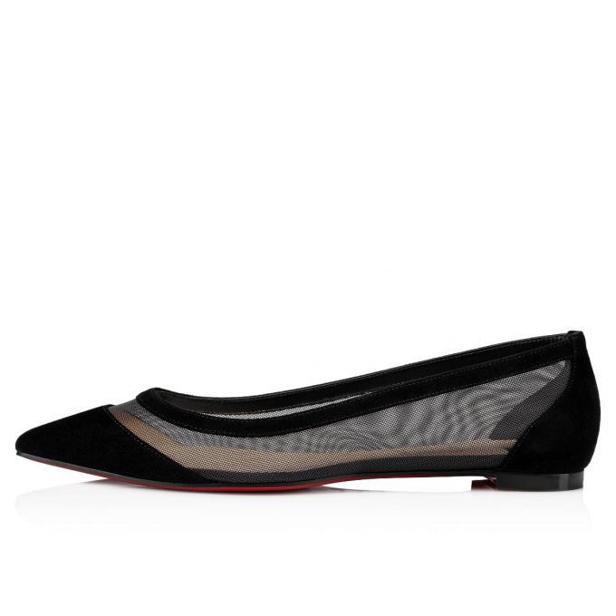 Flats Christian Louboutin Galativi 000 Version Veau Velours Flats Mujer Negros | MX-27386