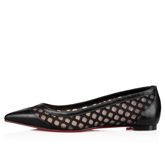 Flats Christian Louboutin Galativi Version Encaje Flats Mujer Negros | MX-07259