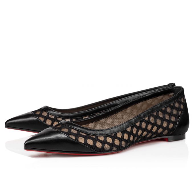 Flats Christian Louboutin Galativi Version Encaje Flats Mujer Negros | MX-07259