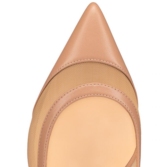 Flats Christian Louboutin Galativi Version Classic Fabric Flats Mujer Beige | MX-90294