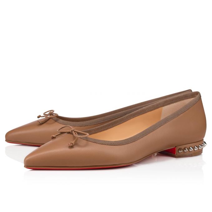 Flats Christian Louboutin Hall 000 Version Fennec Nappa Flats Mujer Kaki | MX-88713