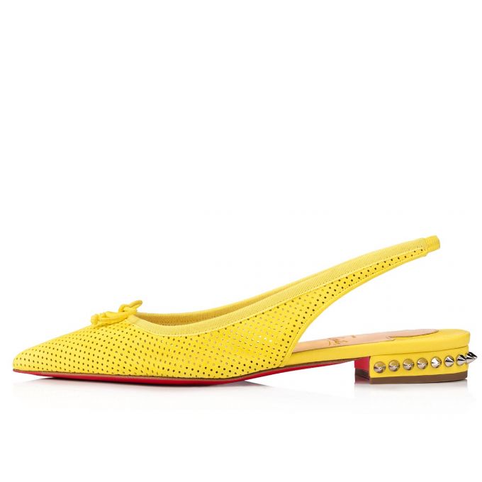 Flats Christian Louboutin Hall Sling Gamuza Flats Mujer Amarillos | MX-34301