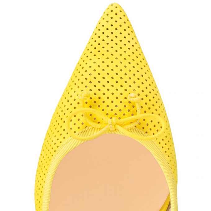 Flats Christian Louboutin Hall Sling Gamuza Flats Mujer Amarillos | MX-34301