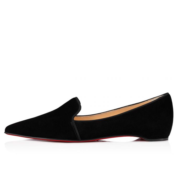 Flats Christian Louboutin Kashasha Veau Velours Flats Mujer Negros | MX-19162