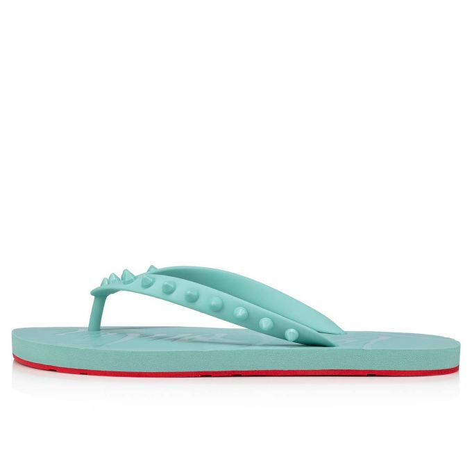 Flats Christian Louboutin Loubi Flip Plastic Finish Flats Mujer Azules Claro | MX-21838