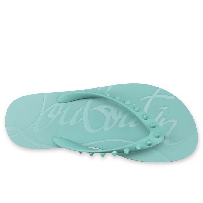 Flats Christian Louboutin Loubi Flip Plastic Finish Flats Mujer Azules Claro | MX-21838