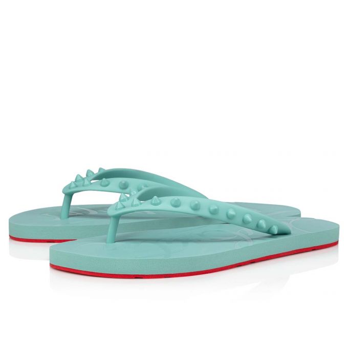 Flats Christian Louboutin Loubi Flip Plastic Finish Flats Mujer Azules Claro | MX-21838