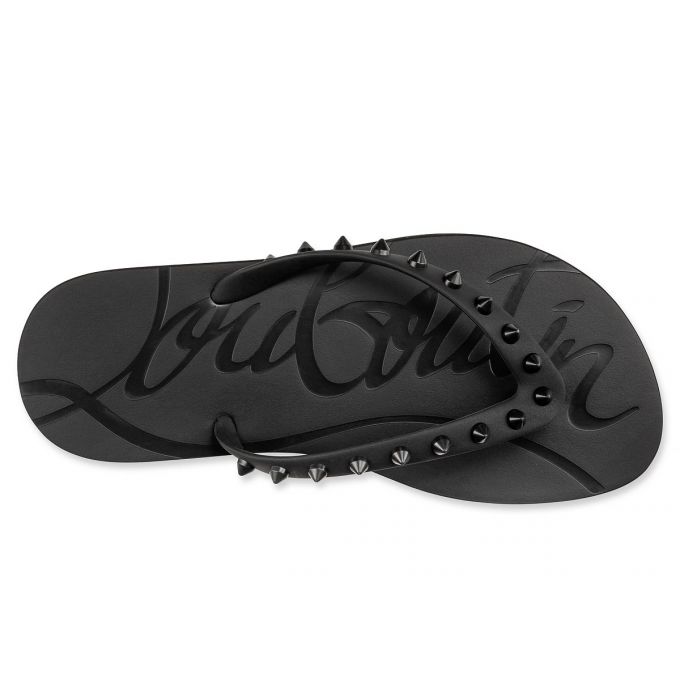 Flats Christian Louboutin Loubi Flip Plastic Finish Flats Mujer Negros | MX-26302