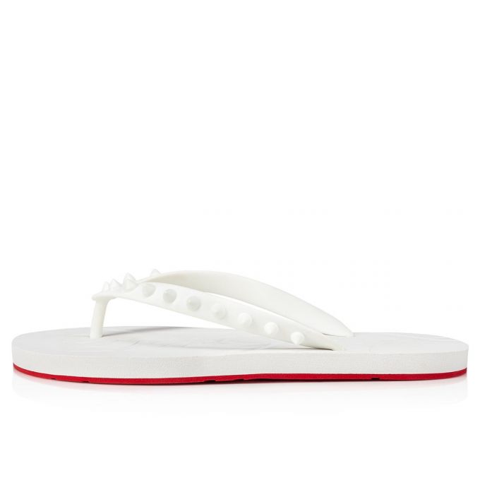 Flats Christian Louboutin Loubi Flip Plastic Finish Flats Mujer Blancos | MX-71017