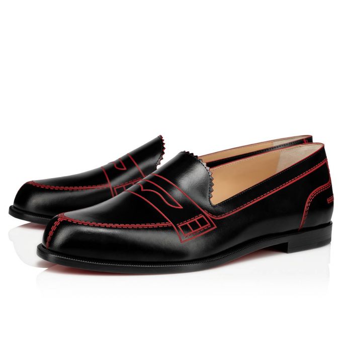 Flats Christian Louboutin Mocalaureat 000 Calf Flats Mujer Negros Rojos | MX-47750