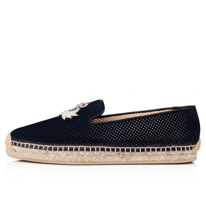 Flats Christian Louboutin Nanou Orlato Veau Velours Flats Mujer Azules | MX-15002