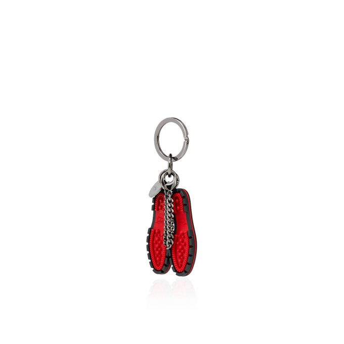 Llavero Christian Louboutin M Lug Sole Metallic Finish Keyrings Hombre Negros Rojos | MX-07336