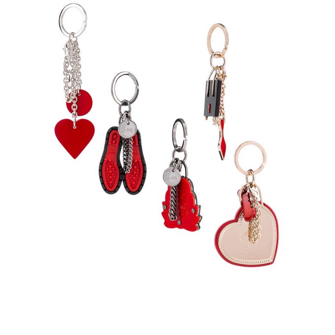 Llavero Christian Louboutin M Lug Sole Metallic Finish Keyrings Hombre Negros Rojos | MX-07336