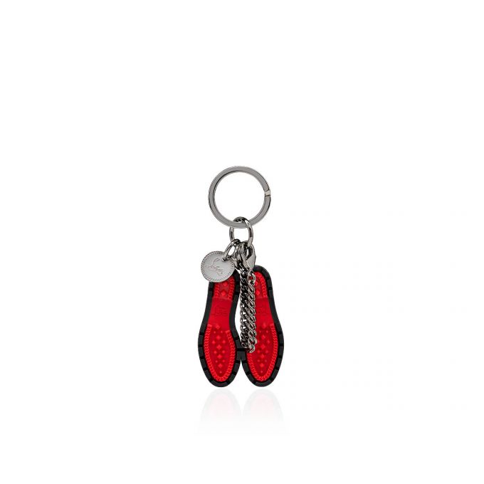 Llavero Christian Louboutin M Lug Sole Metallic Finish Keyrings Hombre Negros Rojos | MX-07336