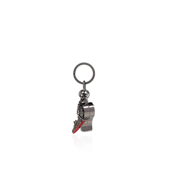 Llavero Christian Louboutin M Whistle Keyri Gunmetal Metallic Finish Keyrings Mujer Metal | MX-63143