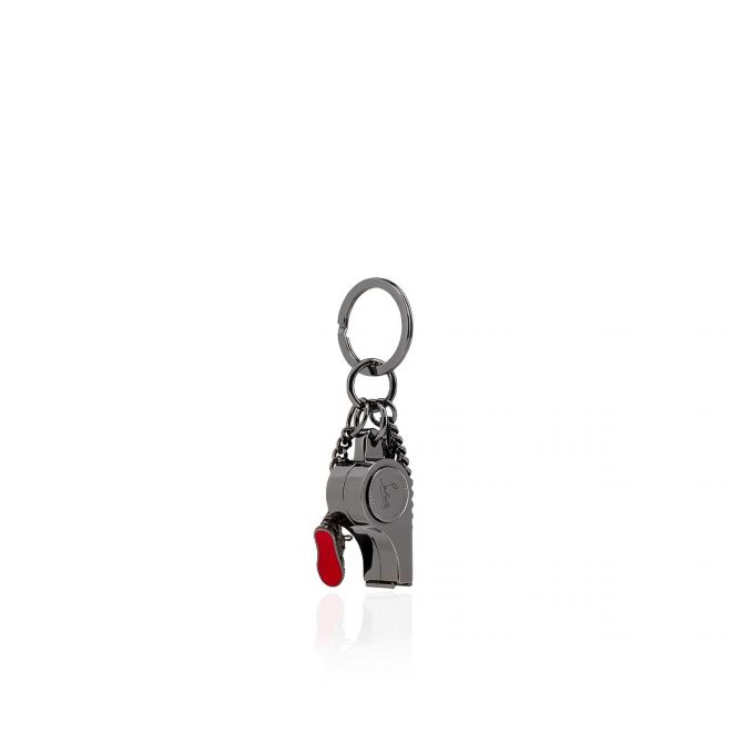 Llavero Christian Louboutin M Whistle Keyri Gunmetal Metallic Finish Keyrings Mujer Metal | MX-63143