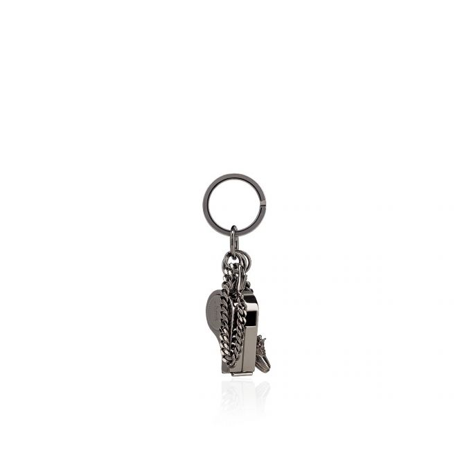 Llavero Christian Louboutin M Whistle Keyri Gunmetal Metallic Finish Keyrings Mujer Metal | MX-63143