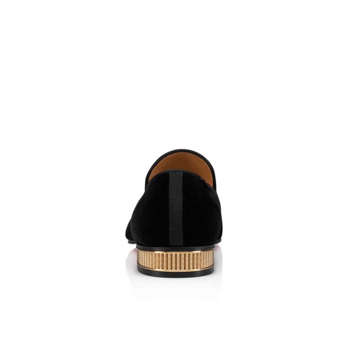 Loafers Christian Louboutin Captain Colonna 000 Velvet Loafer Hombre Negros Dorados | MX-76384