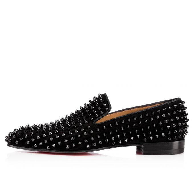 Loafers Christian Louboutin Dandelion Spike 000 Veau Velours Loafer Hombre Negros | MX-27312