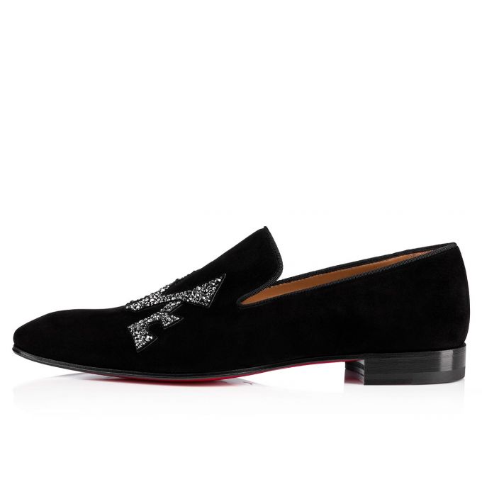 Loafers Christian Louboutin Dandylove Strass Veau Velours Loafer Hombre Negros | MX-45845