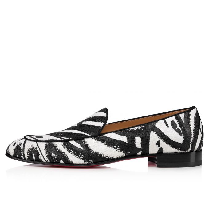 Loafers Christian Louboutin Estilo On The Nile Algodon Loafer Hombre Blancos Negros | MX-74347