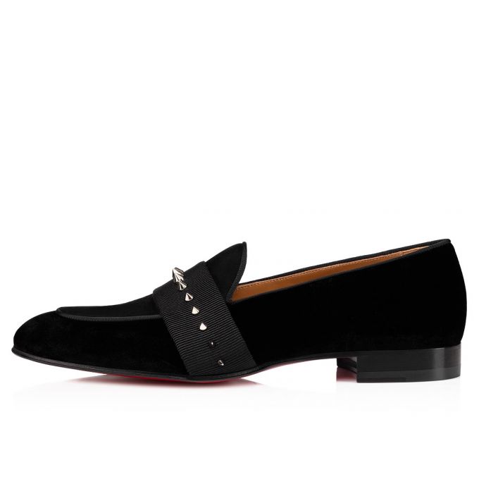 Loafers Christian Louboutin Nit Night Classic Fabric Loafer Hombre Negros Plateados | MX-04252