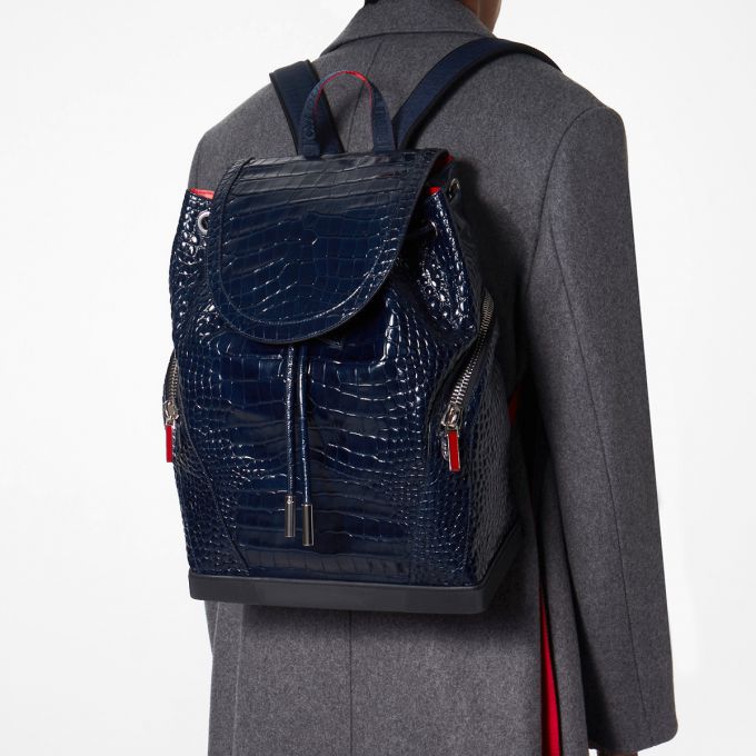 Mochilas Christian Louboutin Explorafunk S Creative Cuero Backpack Hombre Azules | MX-38031